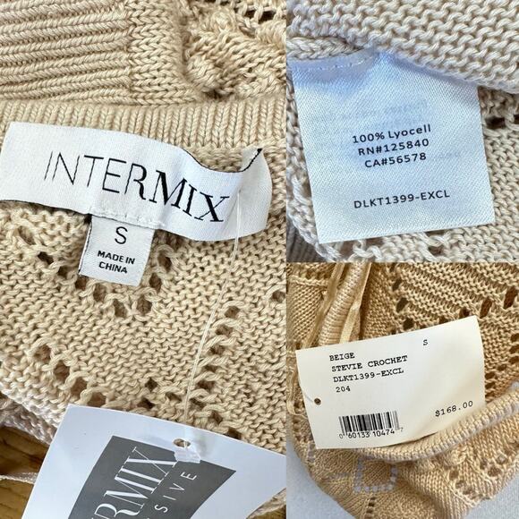 INTERMIX Stevie Crochet Halter Crop Top Size Small New With Tags - Picture 10 of 16
